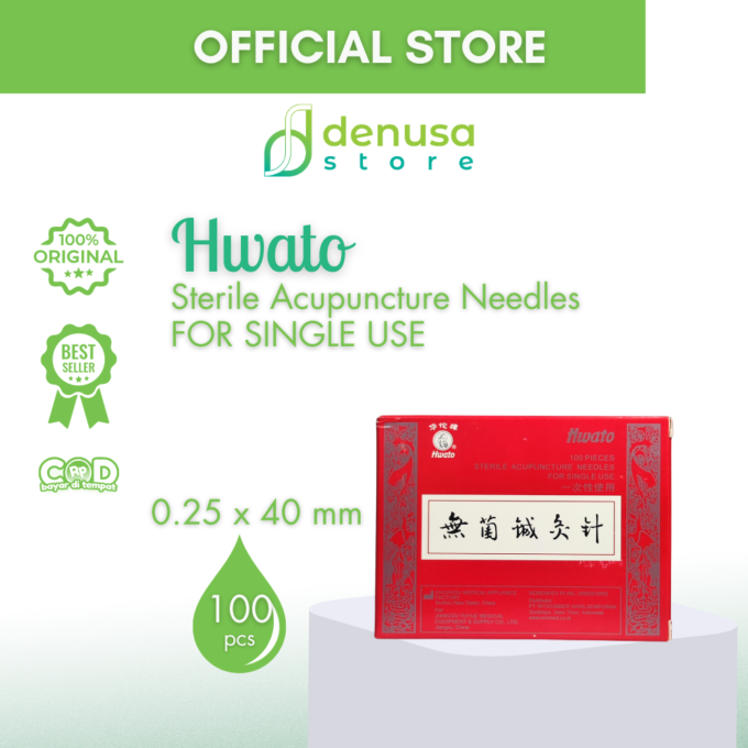 Hwato Sterile Acupuncture Needles 1,5 Cun 0,25 x 40mm Isi 100pcs | Jarum Akupuntur