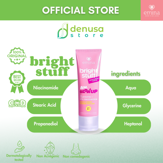 Emina Bright Stuff Moisturizing Cream Am GlowUp SPF 15 PA+++ 20ml