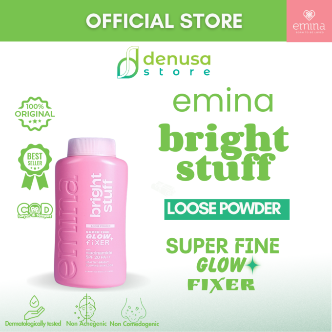 Emina Bright Stuff Loose Powder Super Fine Glow Fixer SPF20 PA++ 55g