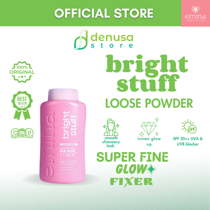 Emina Bright Stuff Loose Powder Super Fine Glow Fixer SPF20 PA++ 55g