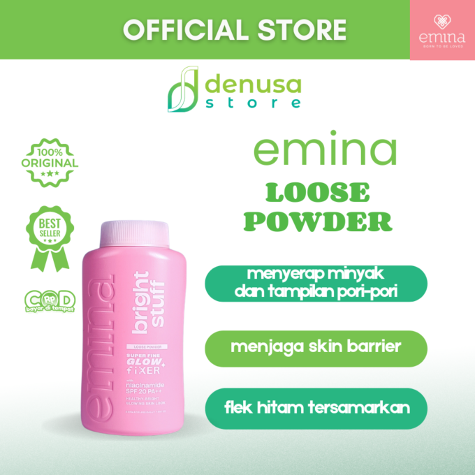 Emina Bright Stuff Loose Powder Super Fine Glow Fixer SPF20 PA++ 55g