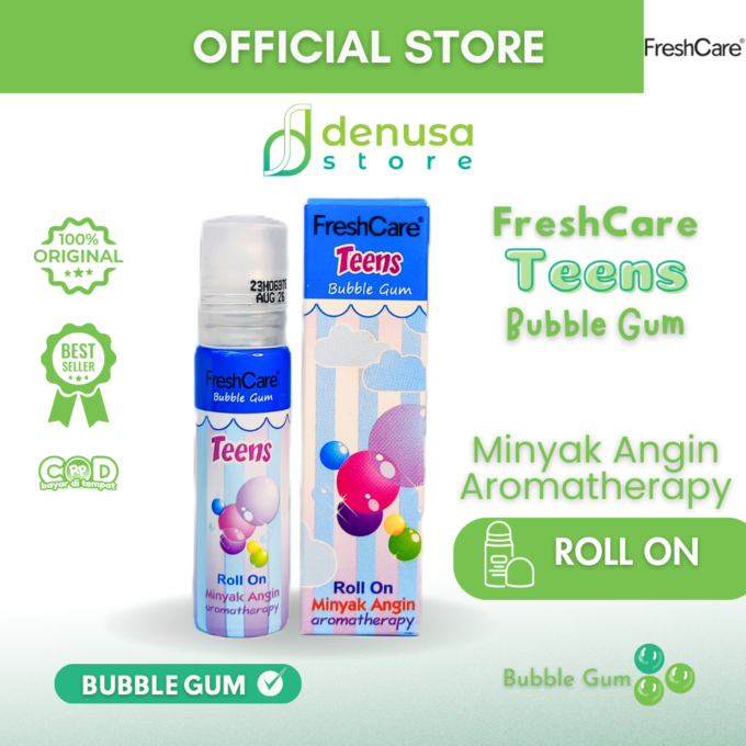 FreshCare Teens Minyak Angin Aromatherapy Bubble Gum Roll On 10ml