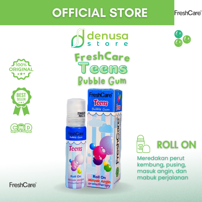 FreshCare Teens Minyak Angin Aromatherapy Bubble Gum Roll On 10ml