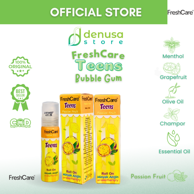 FreshCare Teens Minyak Angin Aromatherapy Passion Fruit Roll On 10ml