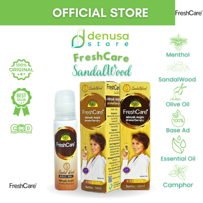 FreshCare Minyak Angin Aromatherapy Sandalwood Roll On 10ml