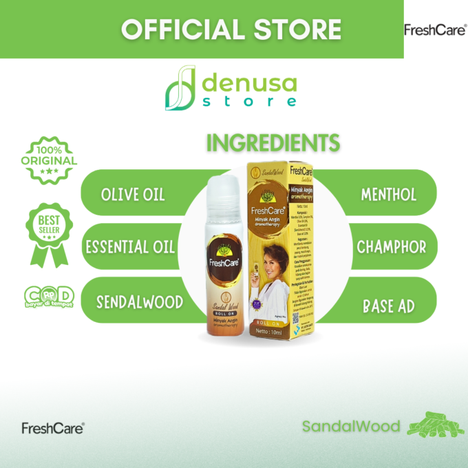 FreshCare Minyak Angin Aromatherapy Sandalwood Roll On 10ml