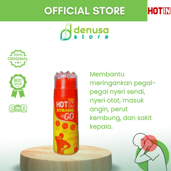 HOTIN Cream Strong Go 3in1 Roll On With Aplikator Pijat 100gr