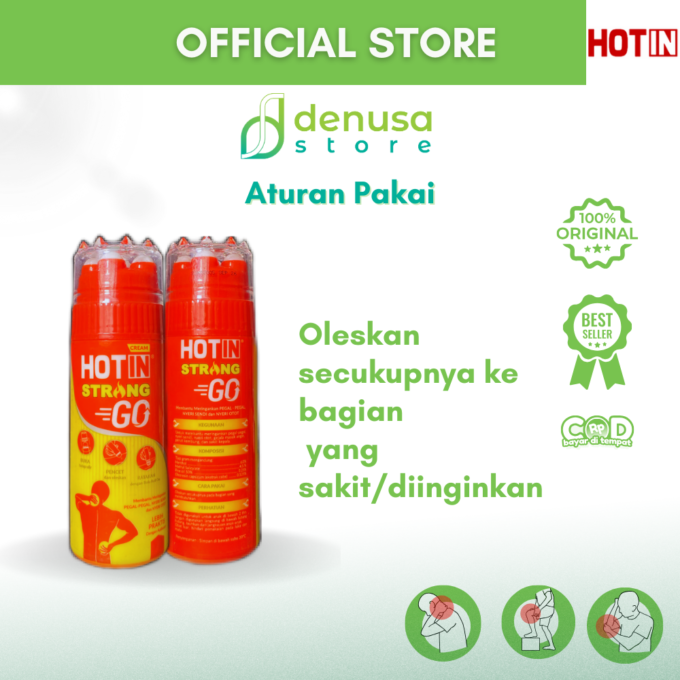 HOTIN Cream Strong Go 3in1 Roll On With Aplikator Pijat 100gr