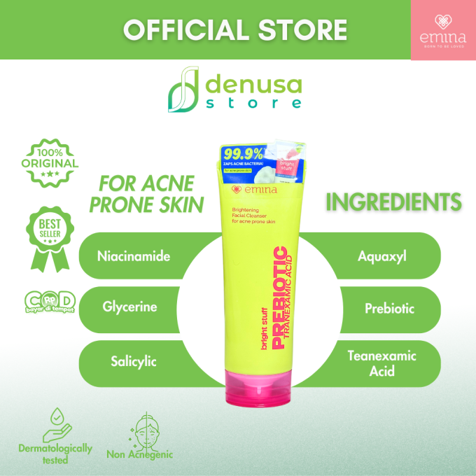 Emina Bright Stuff For Acne Prone Skin Face Wash 100ml