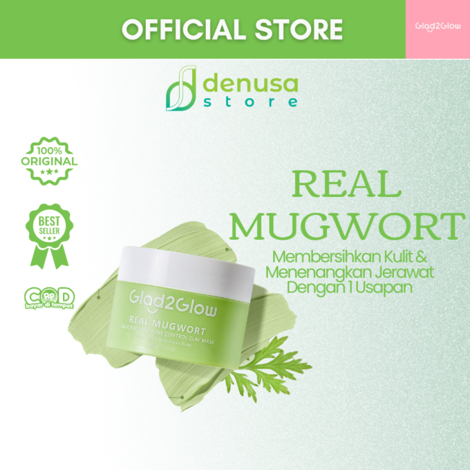 Glad2Glow Real Mugwort Salicylic Acid Acne Control Clay Mask 30gr