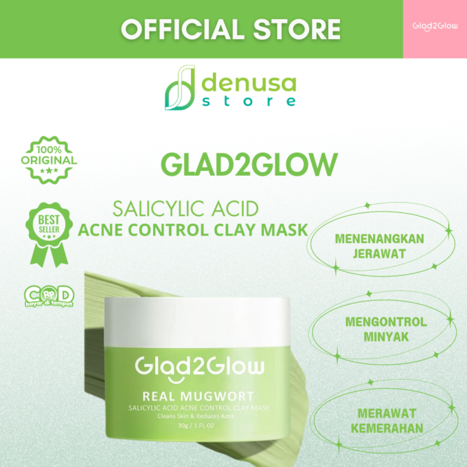 Glad2Glow Real Mugwort Salicylic Acid Acne Control Clay Mask 30gr