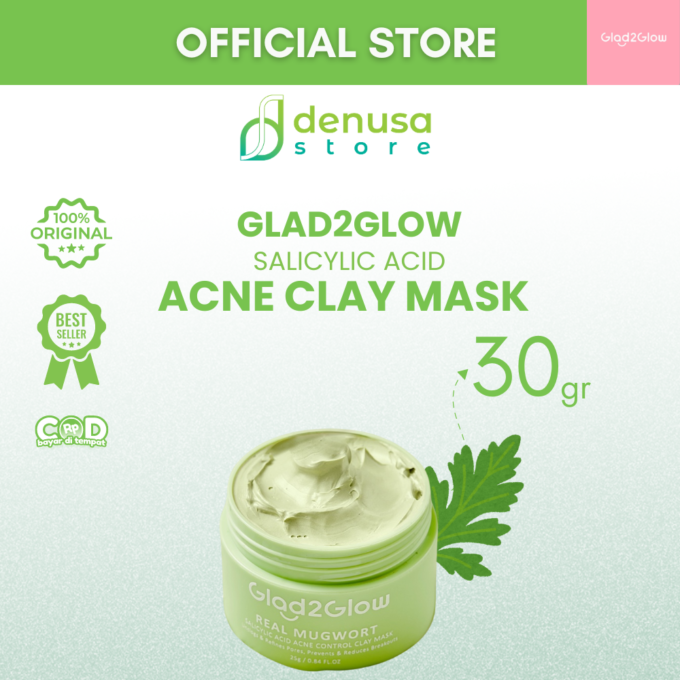 Glad2Glow Real Mugwort Salicylic Acid Acne Control Clay Mask 30gr