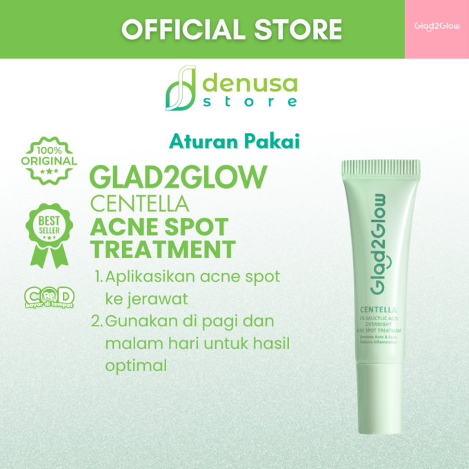 Glad2Glow Centella 2% Salicylic Acid Overnight Acne Spot Treatment 5gr