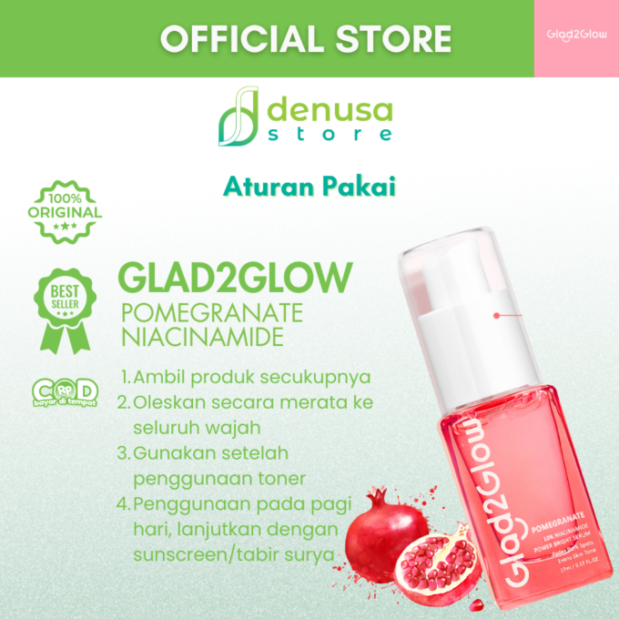 Glad2Glow Pomegranate Niacinamide Power Bright Serum 17ml