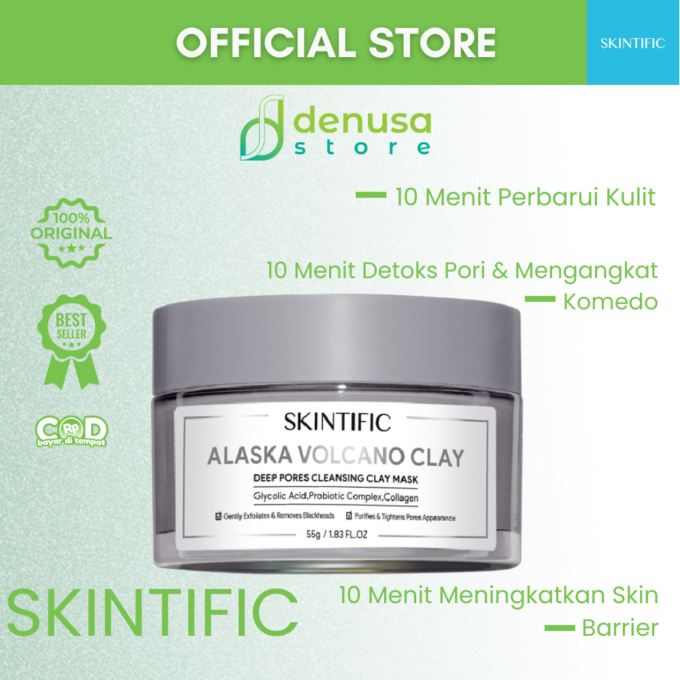 SKINTIFIC Alaska Volcano Clay Deep Pores Cleansing Clay Mask 55gr