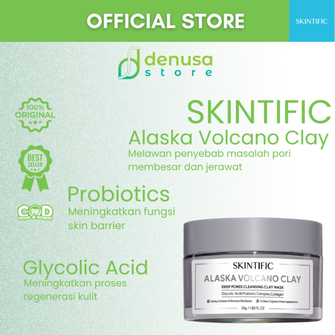 SKINTIFIC Alaska Volcano Clay Deep Pores Cleansing Clay Mask 55gr