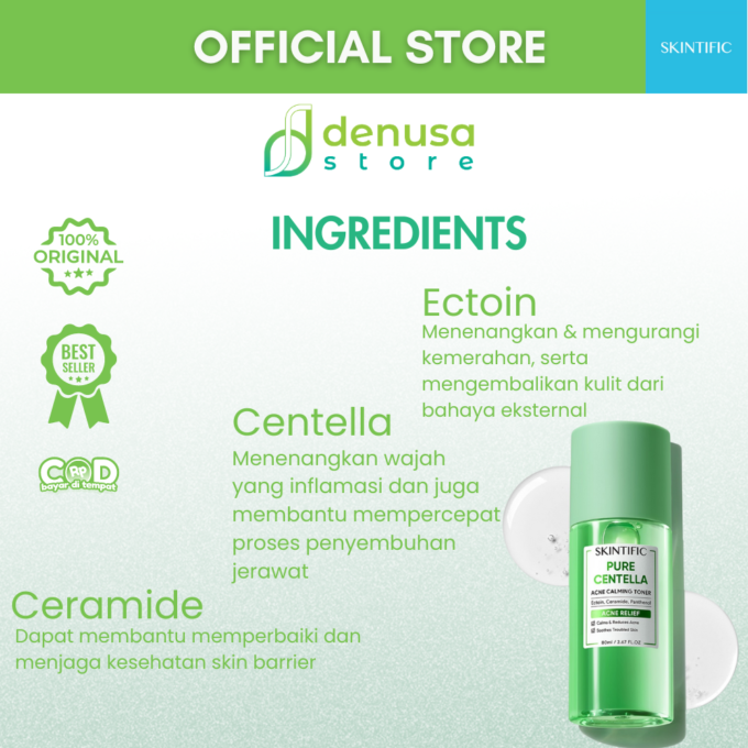 SKINTIFIC Pure Centella Acne Calming Toner 80ml