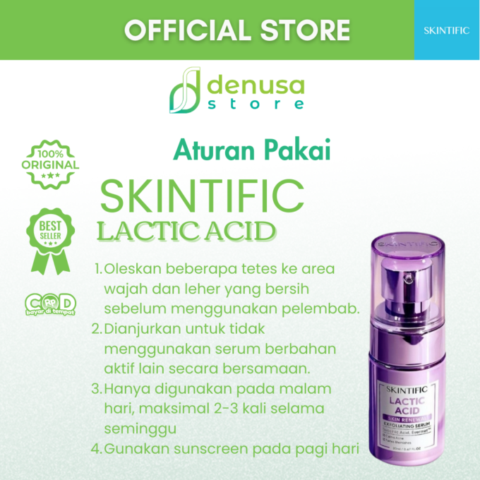 SKINTIFIC Lactic Acid Skin Renewal Exfoliating Serum 20ml