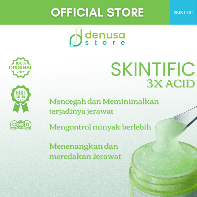 SKINTIFIC 3X Acid Anti Acne Gel Moisturizer 30gr