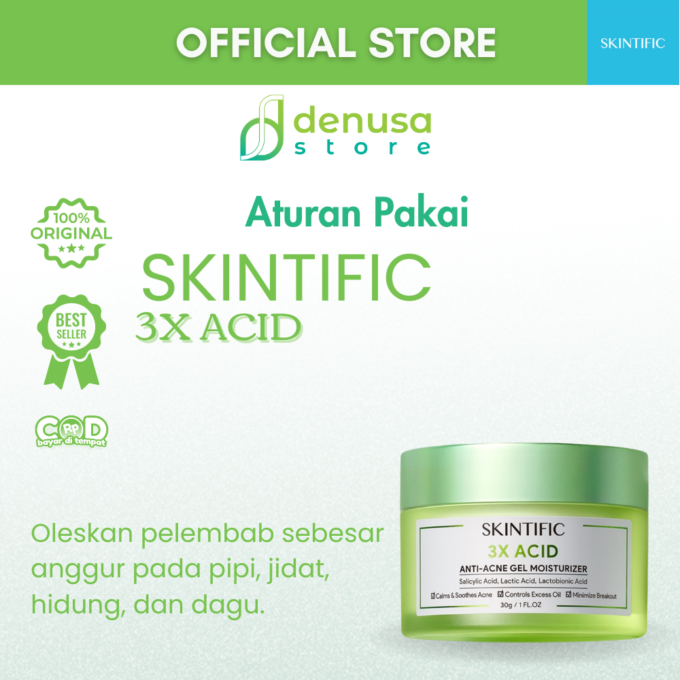 SKINTIFIC 3X Acid Anti Acne Gel Moisturizer 30gr