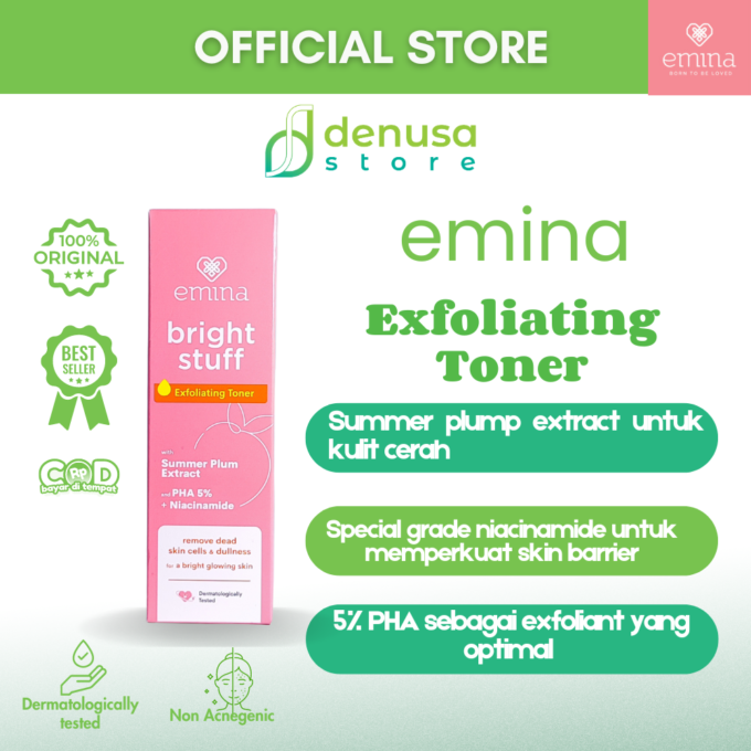 Emina Bright Stuff Exfoliating Toner 100ml