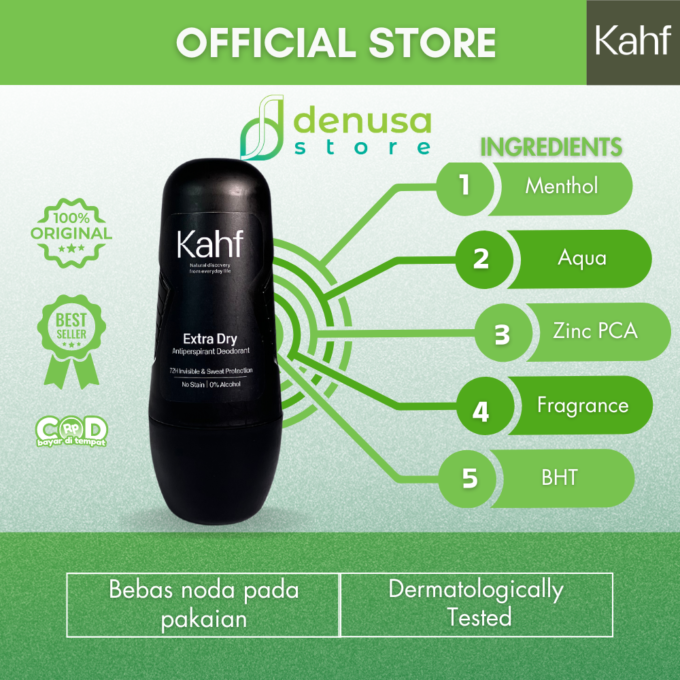 KAHF Extra Dry Antiperspirant Deodorant Roll On 45ml