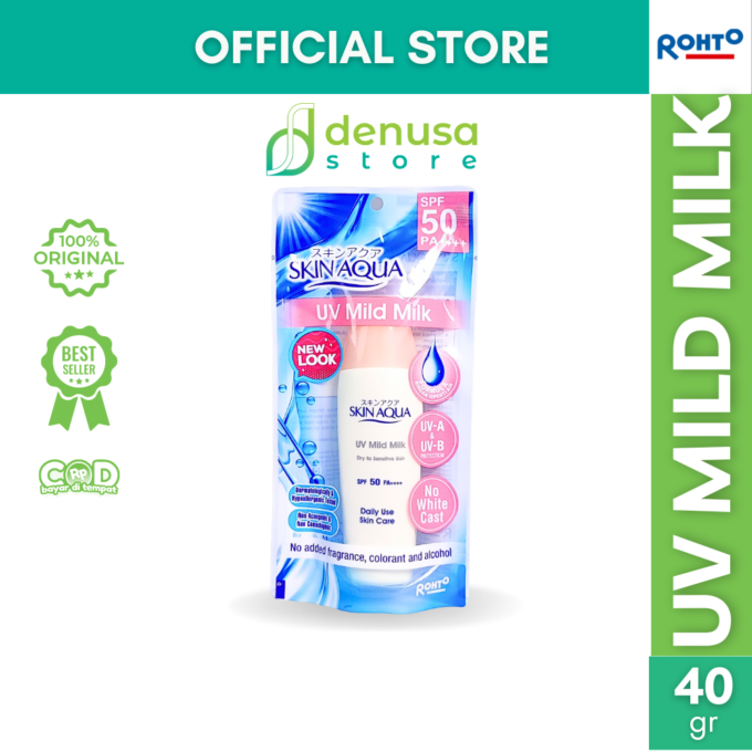 SKIN AQUA UV Mild Milk Dry to Sensitive Skin SPF 50 Pa++++ 40 g