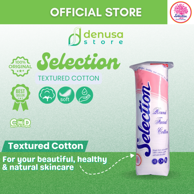 SELECTION Kapas Textured Round Facial Cotton 80 pcs