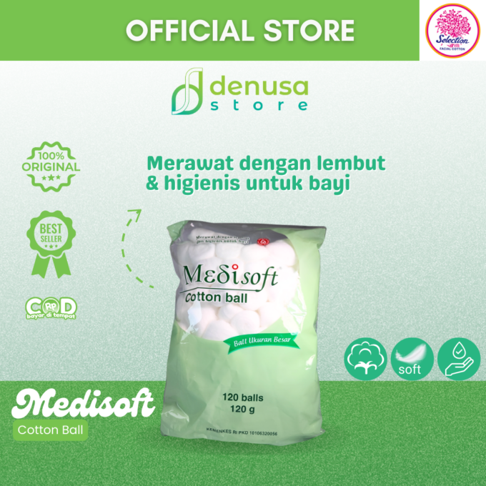 Medisoft Cotton Ball Besar 120 Balls 120g