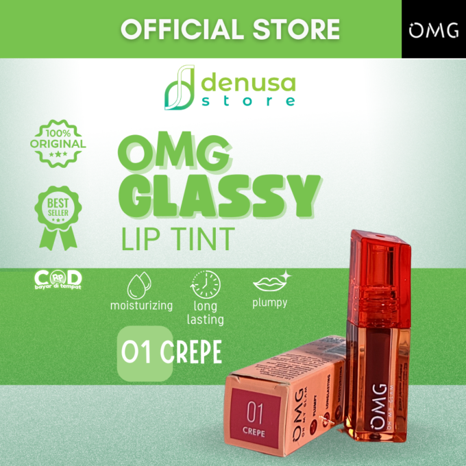 OMG OH MY GLAM Glassy Lip Tint 01 Crepe 2 g