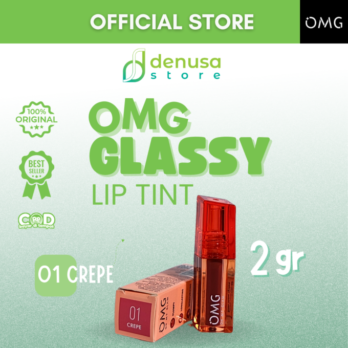 OMG OH MY GLAM Glassy Lip Tint 01 Crepe 2 g