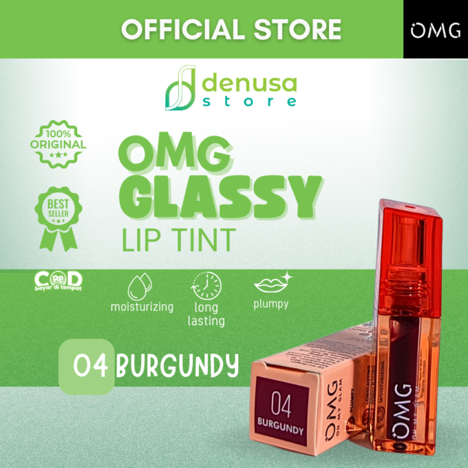 OMG OH MY GLAM Glassy Lip Tint 04 Burgundy 2 g