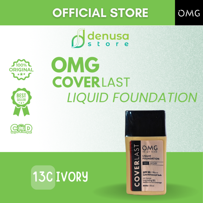 OMG OH MY GLAM Coverlast Liquid Foundation 13 C Ivory