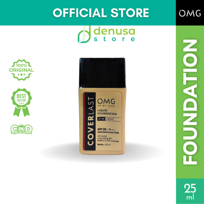 OMG OH MY GLAM Coverlast Liquid Foundation 21 W Light