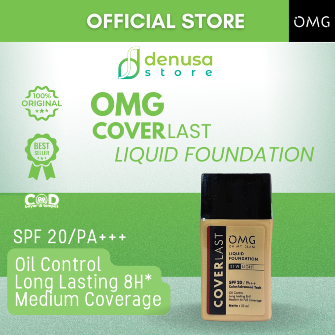 OMG OH MY GLAM Coverlast Liquid Foundation 21 W Light