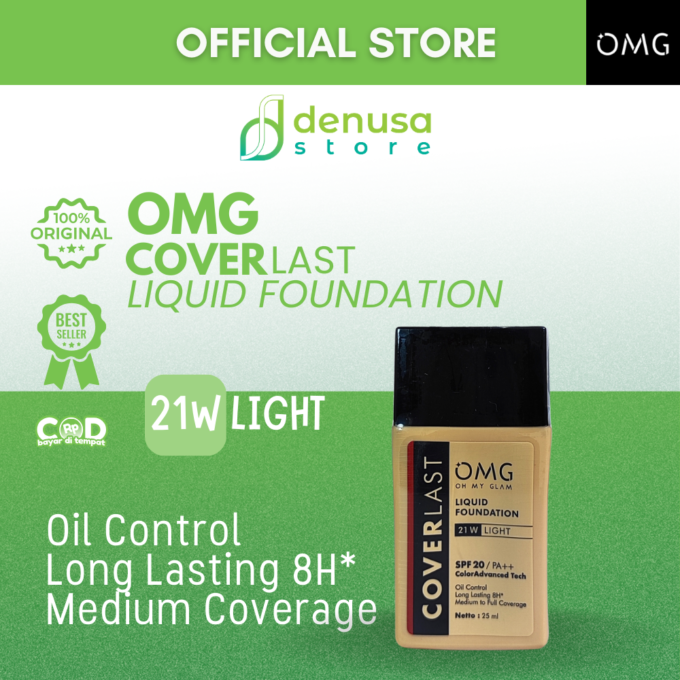 OMG OH MY GLAM Coverlast Liquid Foundation 21 W Light