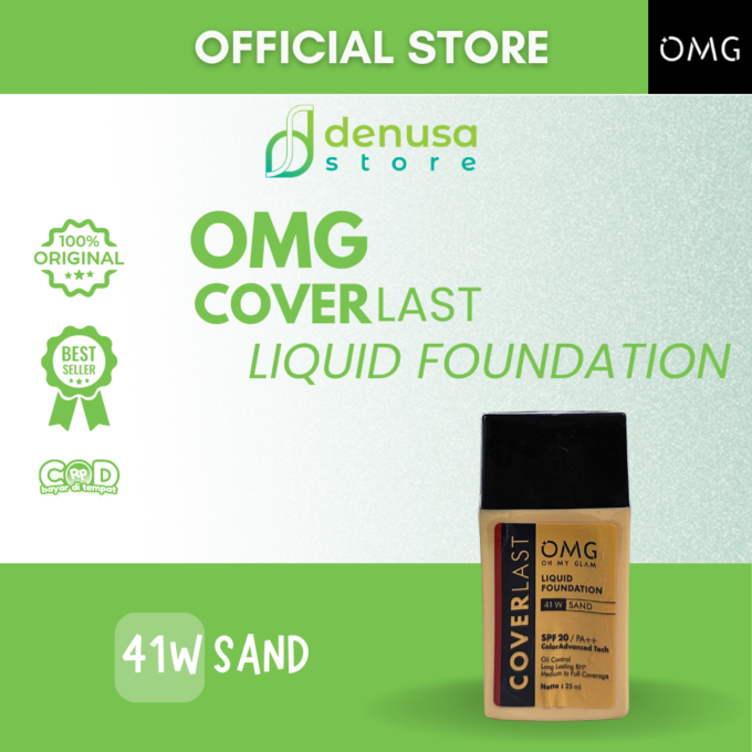 OMG OH MY GLAM Coverlast Liquid Foundation 41 W Sand