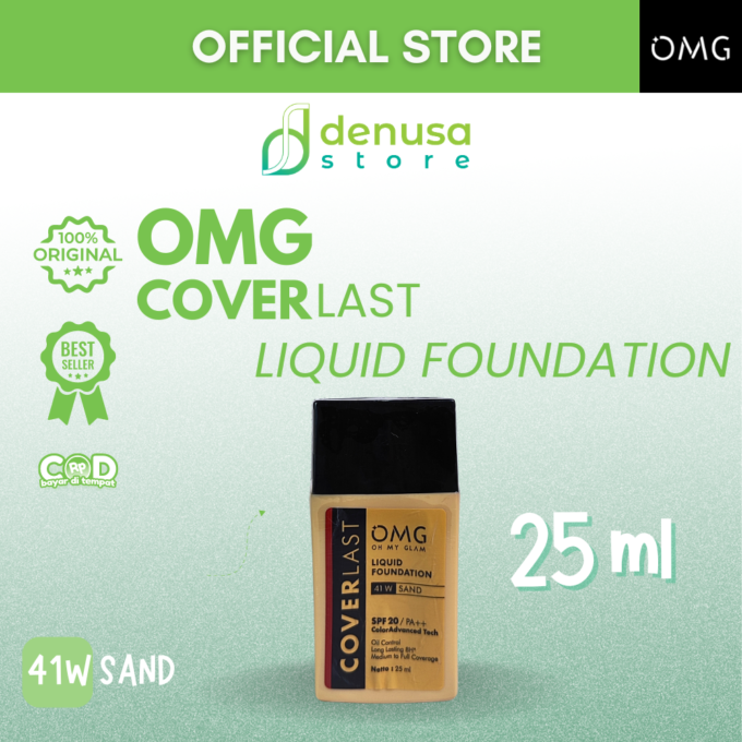 OMG OH MY GLAM Coverlast Liquid Foundation 41 W Sand