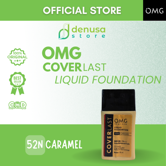 OMG OH MY GLAM Coverlast Liquid Foundation 52 N Caramel