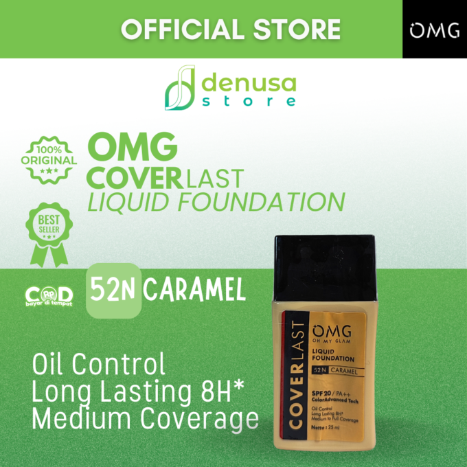 OMG OH MY GLAM Coverlast Liquid Foundation 52 N Caramel