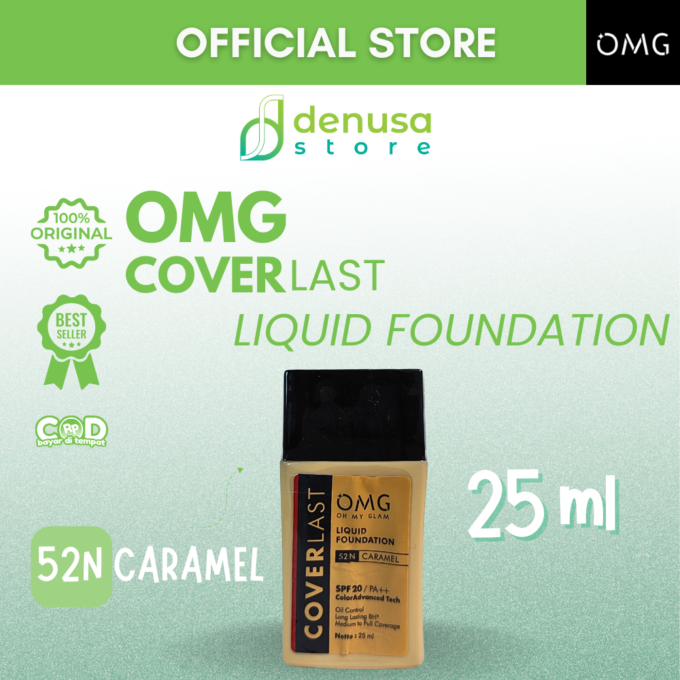 OMG OH MY GLAM Coverlast Liquid Foundation 52 N Caramel