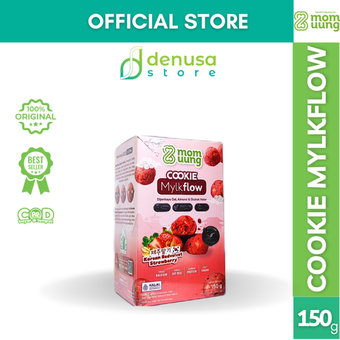 Mom Uung Cookie Mylkflow Korean Redvelvet Strawberry 150gr