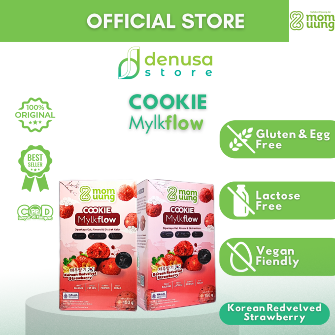 Mom Uung Cookie Mylkflow Korean Redvelvet Strawberry 150gr