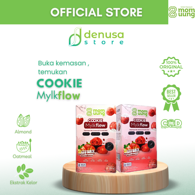 Mom Uung Cookie Mylkflow Korean Redvelvet Strawberry 150gr