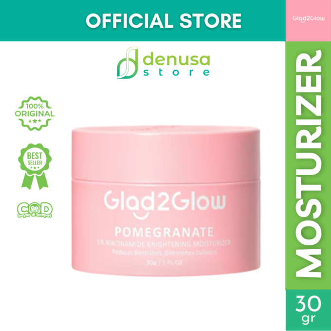 Glad2Glow Pomegranate 5% Niacinamide Brightening Moisturizer 30gr