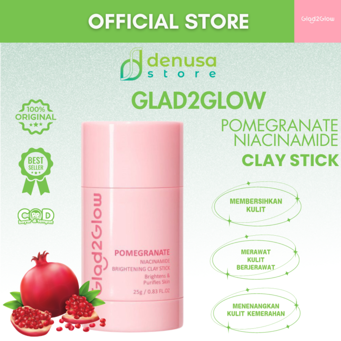 Glad2Glow Pomegranate Niacinamide Brightening Clay Stick 25g