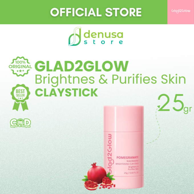 Glad2Glow Pomegranate Niacinamide Brightening Clay Stick 25g