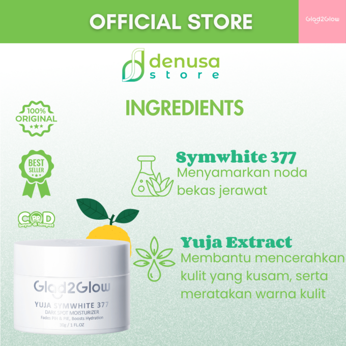 Glad2Glow Yuja Symwhite 377 Dark Spot Moisturizer 30gr