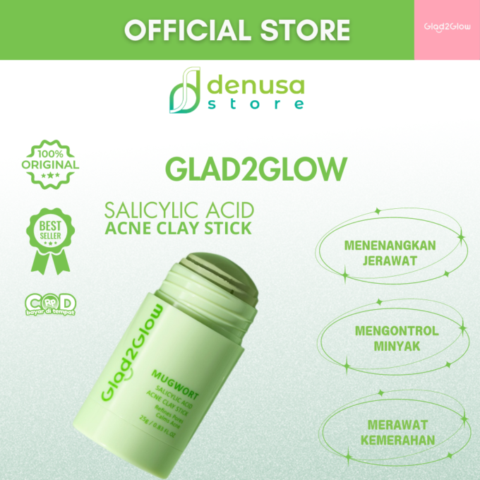 Glad2Glow Mugwort Salicylic Acid Acne Clay Stick 25gr