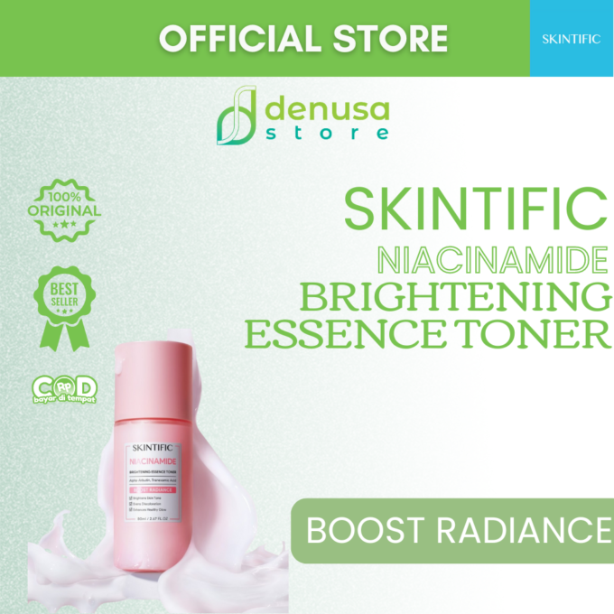 SKINTIFIC Niacinamide Brightening Essence Toner Boost Radiance 80ml